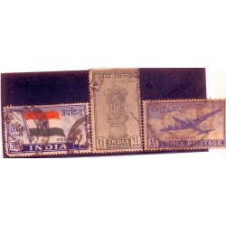 India 1947 Year Units, Used - Collector Packs - Used Stamps -3 Stamps