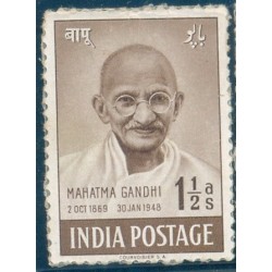 PHILA286 INDIA 1948 SINGLE MINT STAMP OF MAHATMA GANDHI MOURNING 1.5 ANNA MNH