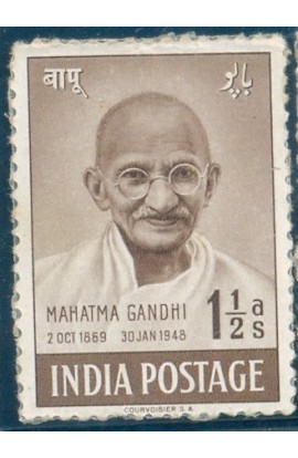 PHILA286 INDIA 1948 SINGLE MINT STAMP OF MAHATMA GANDHI MOURNING 1.5 ANNA MNH