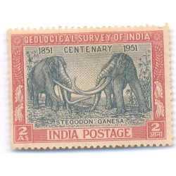 PHILA298 INDIA 1951 SINGLE MINT STAMP OF GEOLOGICAL SURVEY OF INDIA ELEPHANT
