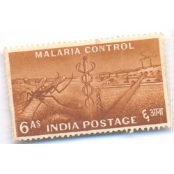 INDIA 1955-6 Anna-Malaria Control-Health-F.Y.P Series-1 Value-MNH