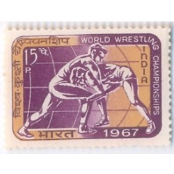 PHILA453 INDIA 1967 SINGLE MINT STAMP OF WORLD WRESTLING CHAMPIONSHIPS MNH