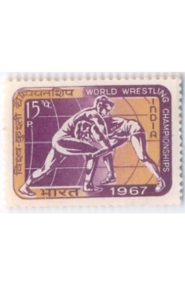 PHILA453 INDIA 1967 SINGLE MINT STAMP OF WORLD WRESTLING CHAMPIONSHIPS MNH