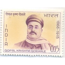 PHILA430 INDIA 1966 SINGLE MINT STAMP OF GOPAL KRISHNA GOKHALE MNH
