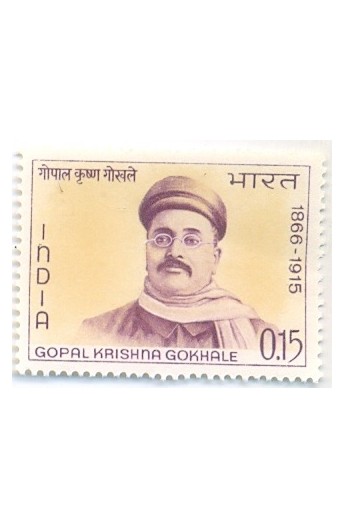 PHILA430 INDIA 1966 SINGLE MINT STAMP OF GOPAL KRISHNA GOKHALE MNH