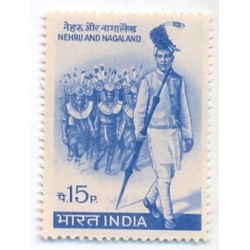 PHILA454 INDIA 1967 SINGLE MINT STAMP OF NEHRU AND NAGALAND INDIAN STATE MNH