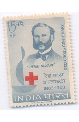 PHILA383 INDIA 1963 SINGLE MINT STAMP OF RED CROSS CENTENARY MNH