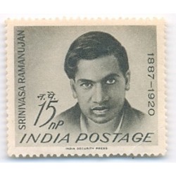 PHILA379 INDIA 1962 SINGLE MINT STAMP OF SRINIVASA RAMANUJAN MNH