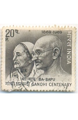 India 1969 Mahatma Gandhi Birth Cent. Ba & Bapu Phila-493