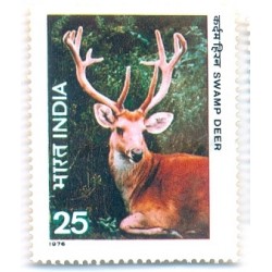 PHILA699 INDIA 1976 INDIAN WILD LIFE 25p SWAMP DEER MNH
