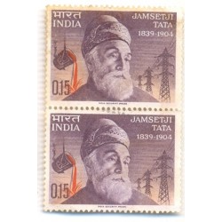 PHILA411 INDIA 1965 PAIR MINT STAMP OF JAMSETJI NUSSERWANJI TATA MNH