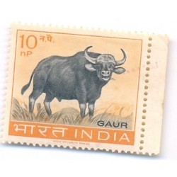 PHILA388 INDIA 1963  MINT STAMP OF WILD LIFE PRESERVATION GAUR 10np MNH