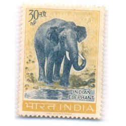 PHILA390 INDIA 1963 SINGLE MINT STAMP OF WILD LIFE ELEPHANT 30np MNH
