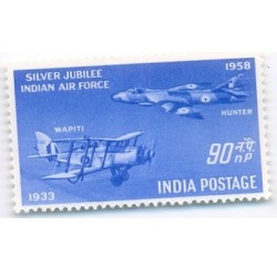 India 1958 Indian Air Force Silver Jubilee Aeroplane Phila-332 MNH