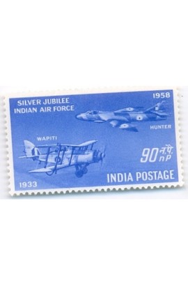 India 1958 Indian Air Force Silver Jubilee Aeroplane Phila-332 MNH