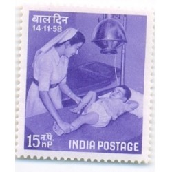 PHILA335 INDIA 1958 SINGLE MINT STAMP OF NATIONAL CHILDREN DAY MNH