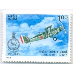 PHILA1368 INDIA 1993 TIGERS OF THE SKY NO 1 SQUADRON INDIAN AIR FORCE MNH