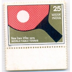 PHILA632 INDIA 1975 SINGLE MINT STAMP OF WORLD TABLE TENNIS MNH
