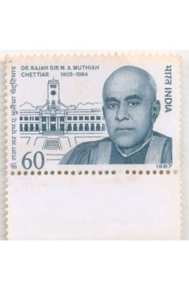 PHILA1114 INDIA 1987 DR RAJAH SIR M A MUTHIAH MNH