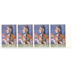 PHILA573 INDIA 1973 STIRP OF FOUR MINT STAMP OF MINIATURE PAINTING RADHA KISHANGARH MNH